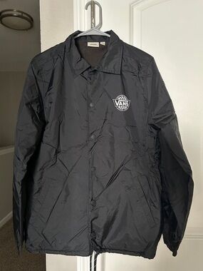 Vans Black Logo Windbreaker Coach Jacket